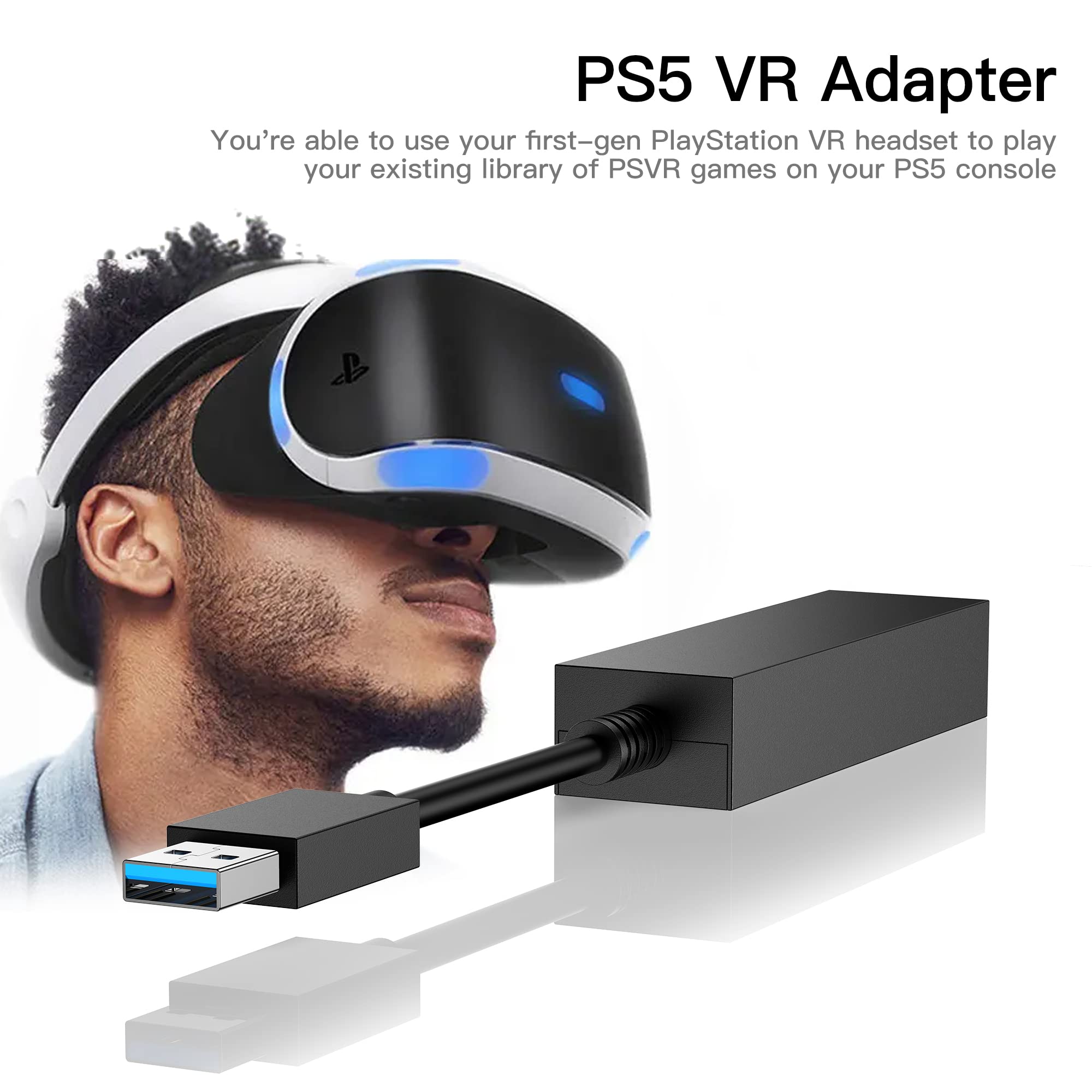 MOSAHOLL PlayStation 4 Camera Adapter for PS5 Console - PS4 to PS5 VR Converter Cable - Play PSVR Games on PlayStation 5 - Perfect for Virtual Reality Gaming & Streaming Setup