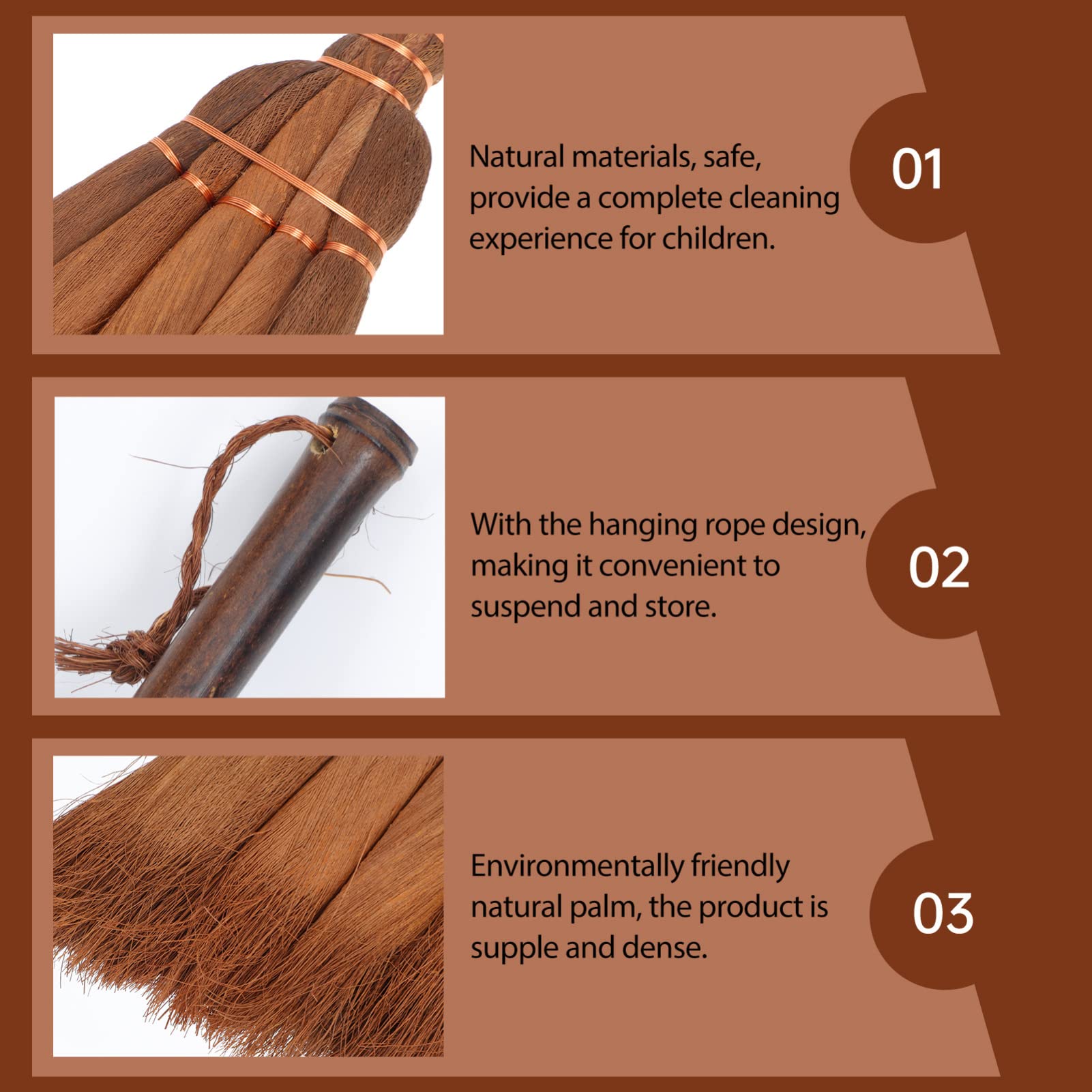 Eco-Friendly Straw Broom for Floor Cleaning | Handmade Braided Small Broom | Household Cleaning Supplies | Perfect for Hardwood Floors, Patios & Tight Spaces