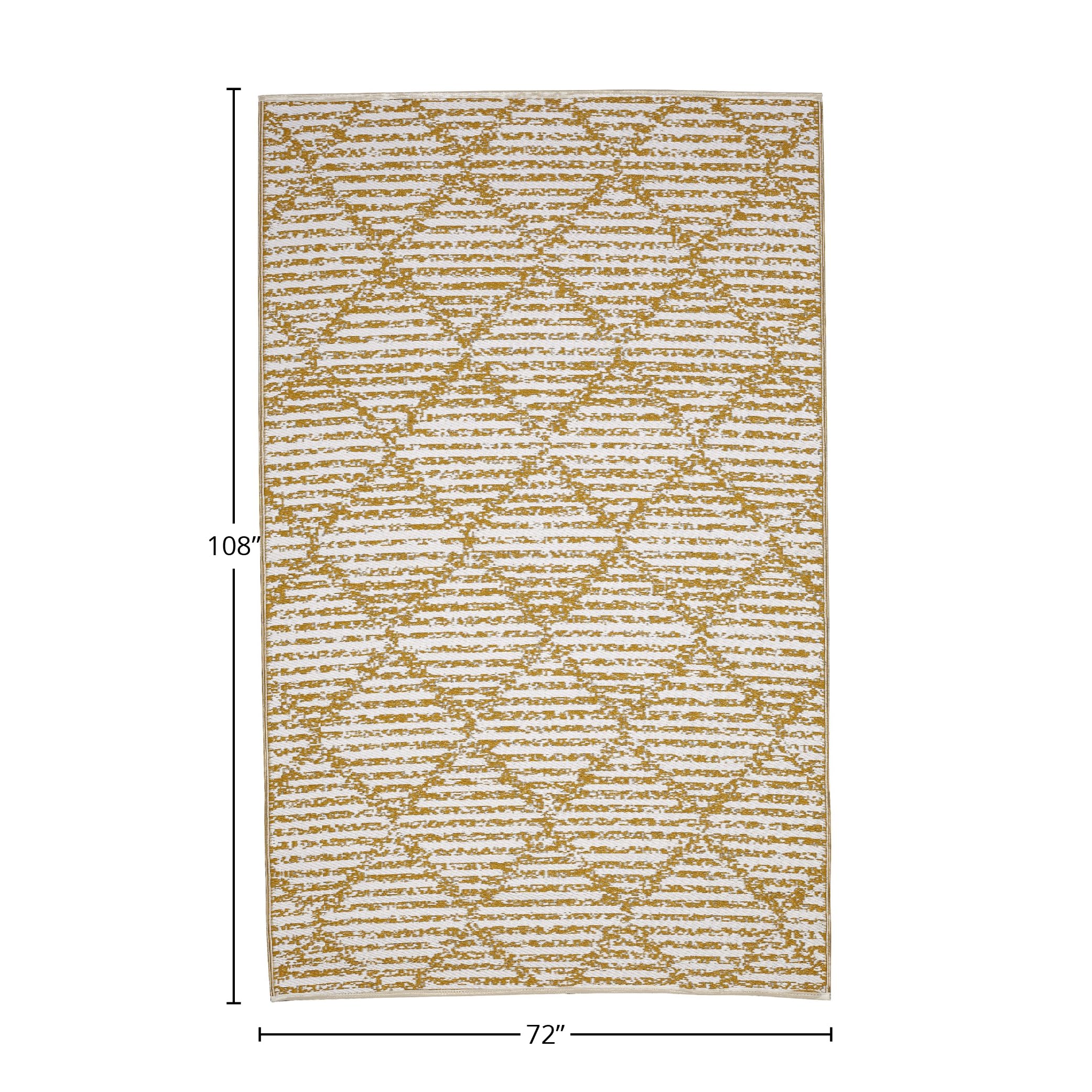 Premium Quick Dry Reversible Plastic Rug - Indoor/Outdoor Use for RV, Camping, Beach, Picnic, Patio & Poolside - 6x9 Feet - Durable & Waterproof for Easy Cleaning & Comfort