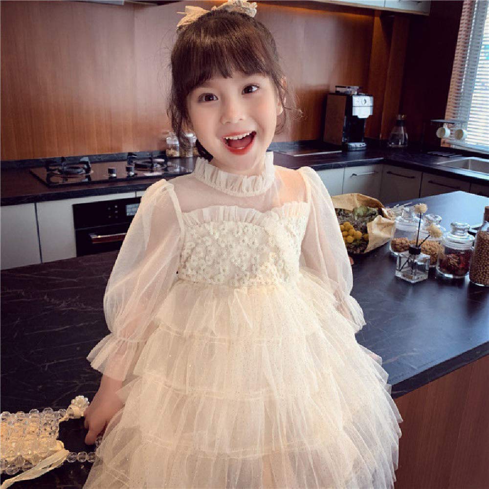 Quenny Girls' Princess Dresses - Spring New Korean Style Mesh Puffy Cake Party Dresses for Kids | Perfect for Birthday Parties, Pageants & Special Occasions