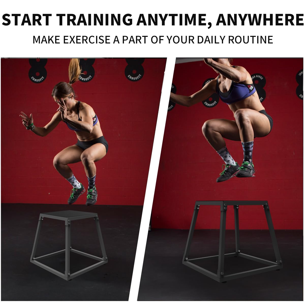 12/18/24/30 Inch Plyo Box Jump Platforms - Adjustable Plyometric Jump Box Set for Home Gym & CrossFit Training | Ideal for Men & Women | Perfect for HIIT Workouts, Strength Training & Cardio Exercises