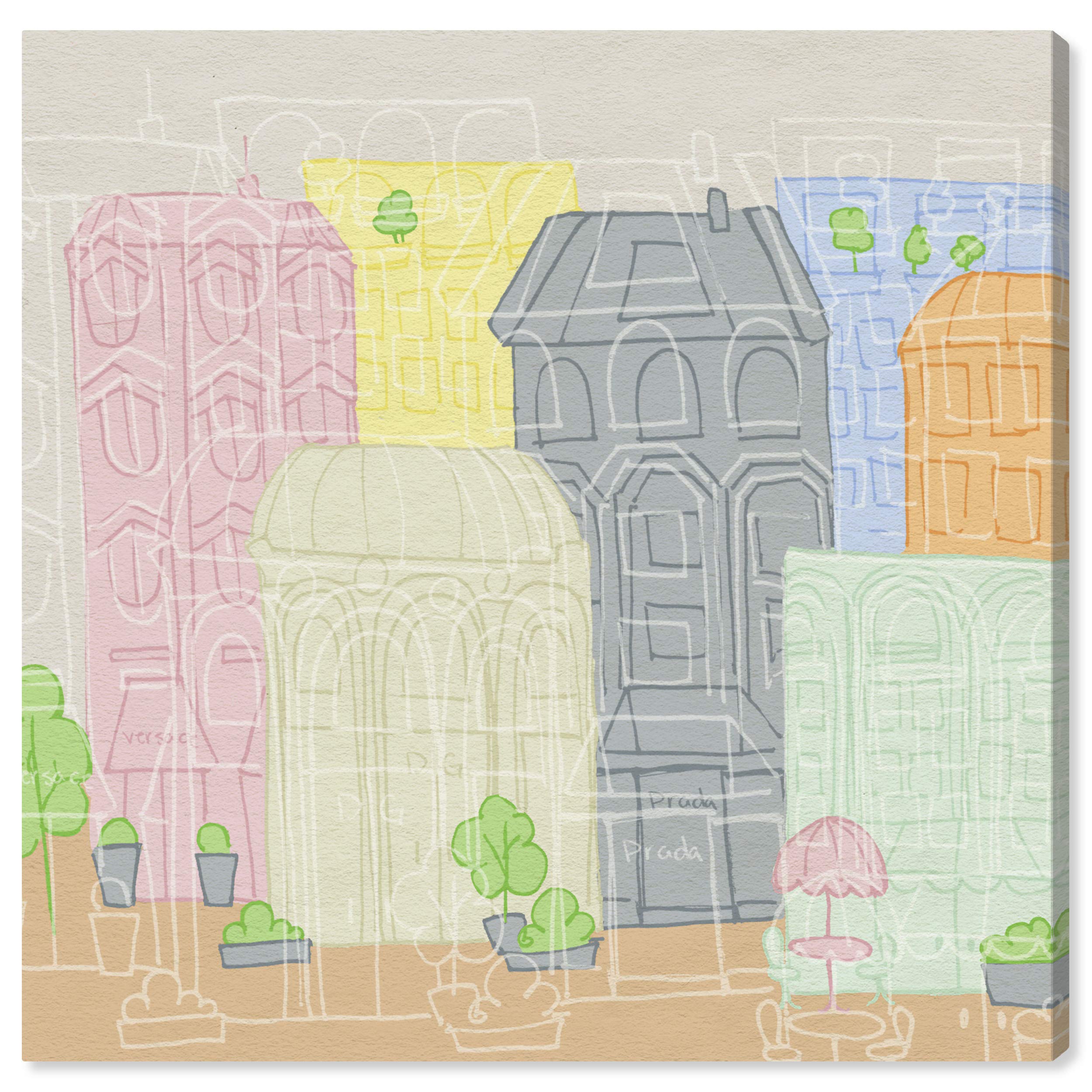 Milan Color City Canvas Wall Art Prints - Modern Urban Skyline Decor for Living Room, Office & Bedroom