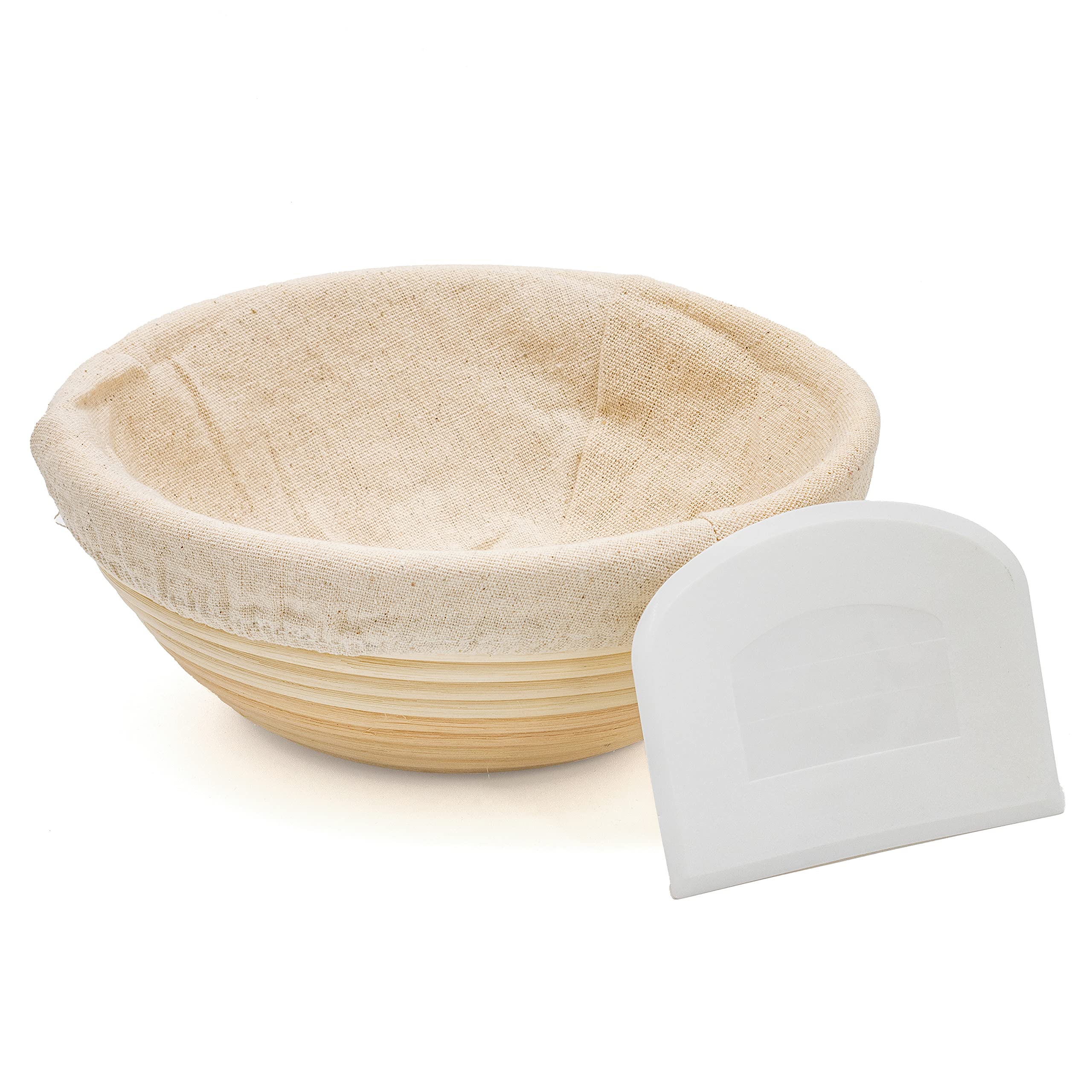 Blue Ridge Bread Proofing Basket with Dough Scraper - Rattan Banneton for Sourdough Baking | Perfect for Artisan Bread Making at Home