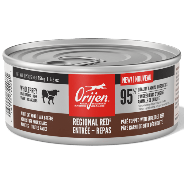 Orijen Regional Red Entrée Grain-Free Canned Cat Food - High Protein, Natural Ingredients for Adult Cats - Perfect for Indoor & Outdoor Felines