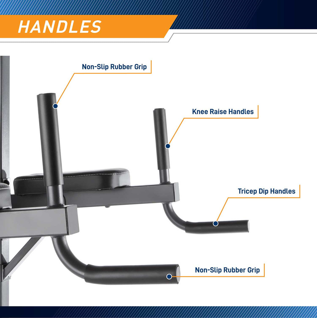 Marcy Power Tower TC 3515 - Adjustable Dip Station for Home Gym, Pull Up Bar & Push Up Stand - Perfect for Strength Training & Bodyweight Exercises at Home