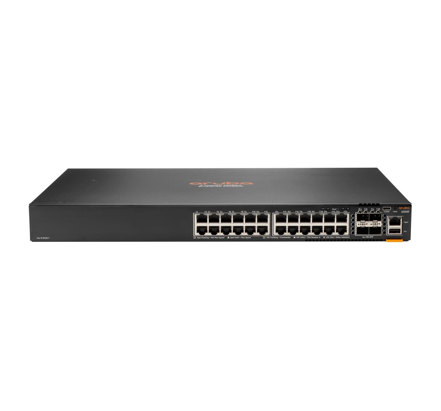 Aruba 6200F 24-Port Gigabit PoE+ Switch | 24G Class4 | 4 SFP+ Ports | 370W Power | L3 Managed | 1U Rackmount | JL725A#ABB - Ideal for Office Networks, Data Centers & Enterprise IT Infrastructure