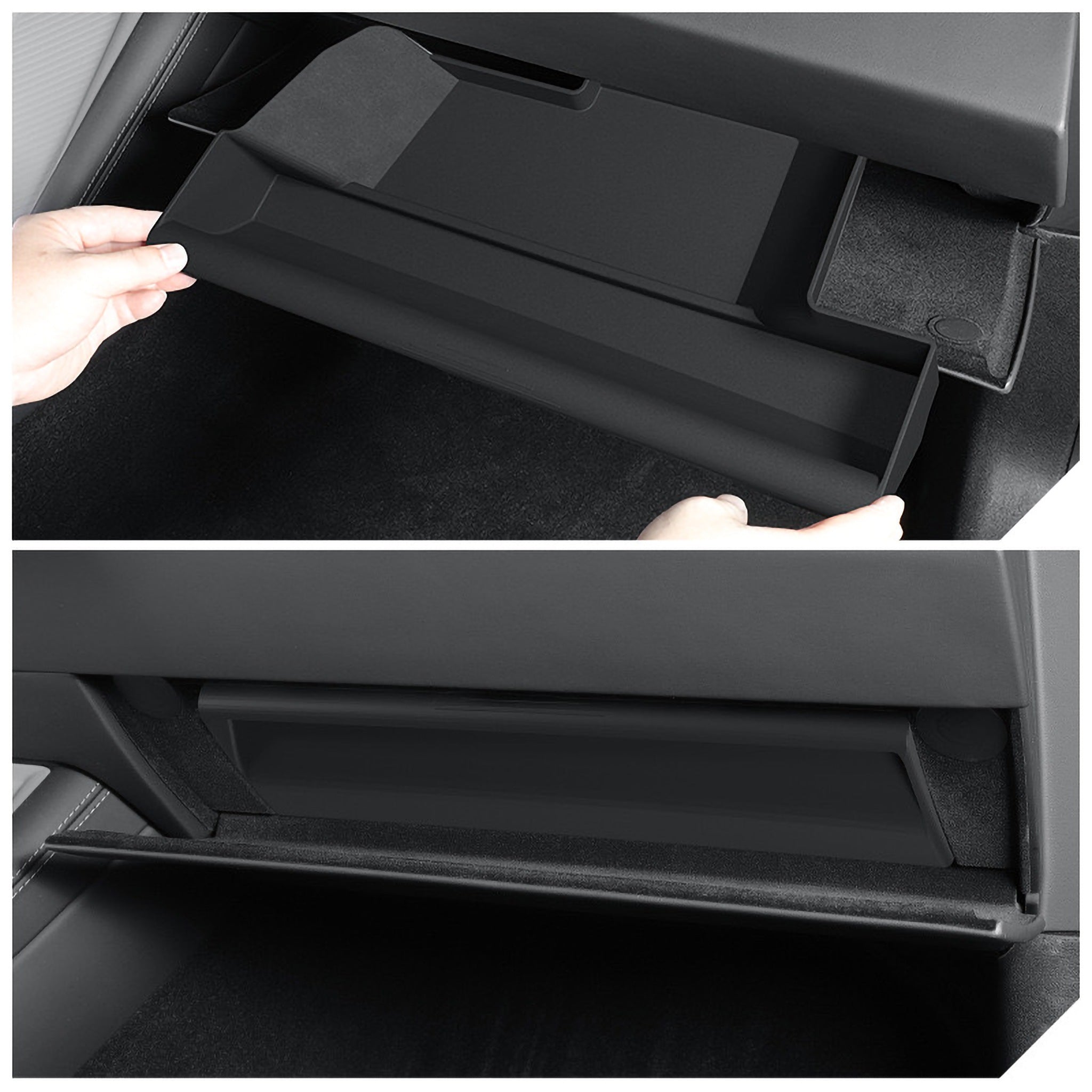 Premium Drawer-Style Glove Box Organizer for 2024+ Tesla Model 3 Highland - Perfect for Car Storage, Organization & Easy Access to Essentials While Driving