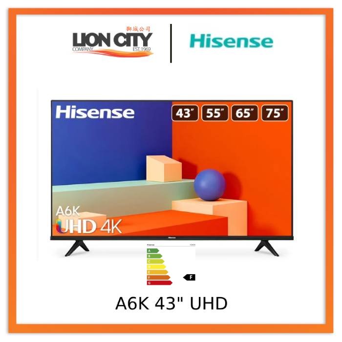 Hisense 43A6K 43-Inch 4K UHD Smart Android TV with HDR, Voice Remote - Perfect for Living Room, Bedroom & Home Theater Entertainment