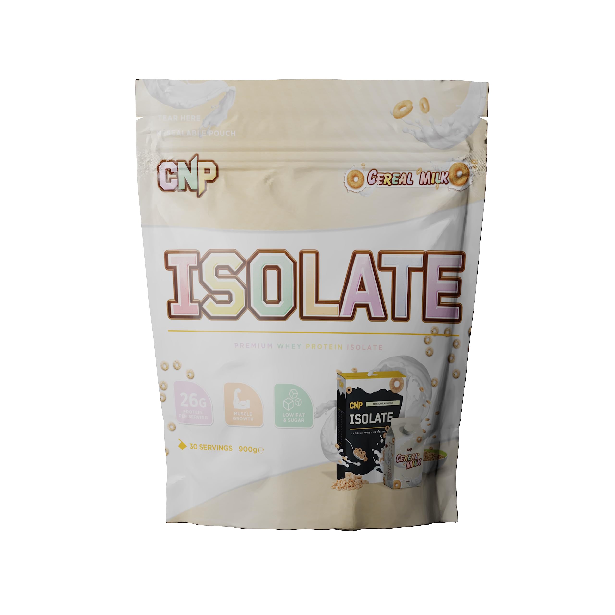 CNP Professional Isolate Whey Protein Powder 900g - Cereal Milk Flavor for Muscle Recovery & Growth | Perfect for Post-Workout Shakes, Smoothies & Healthy Breakfasts