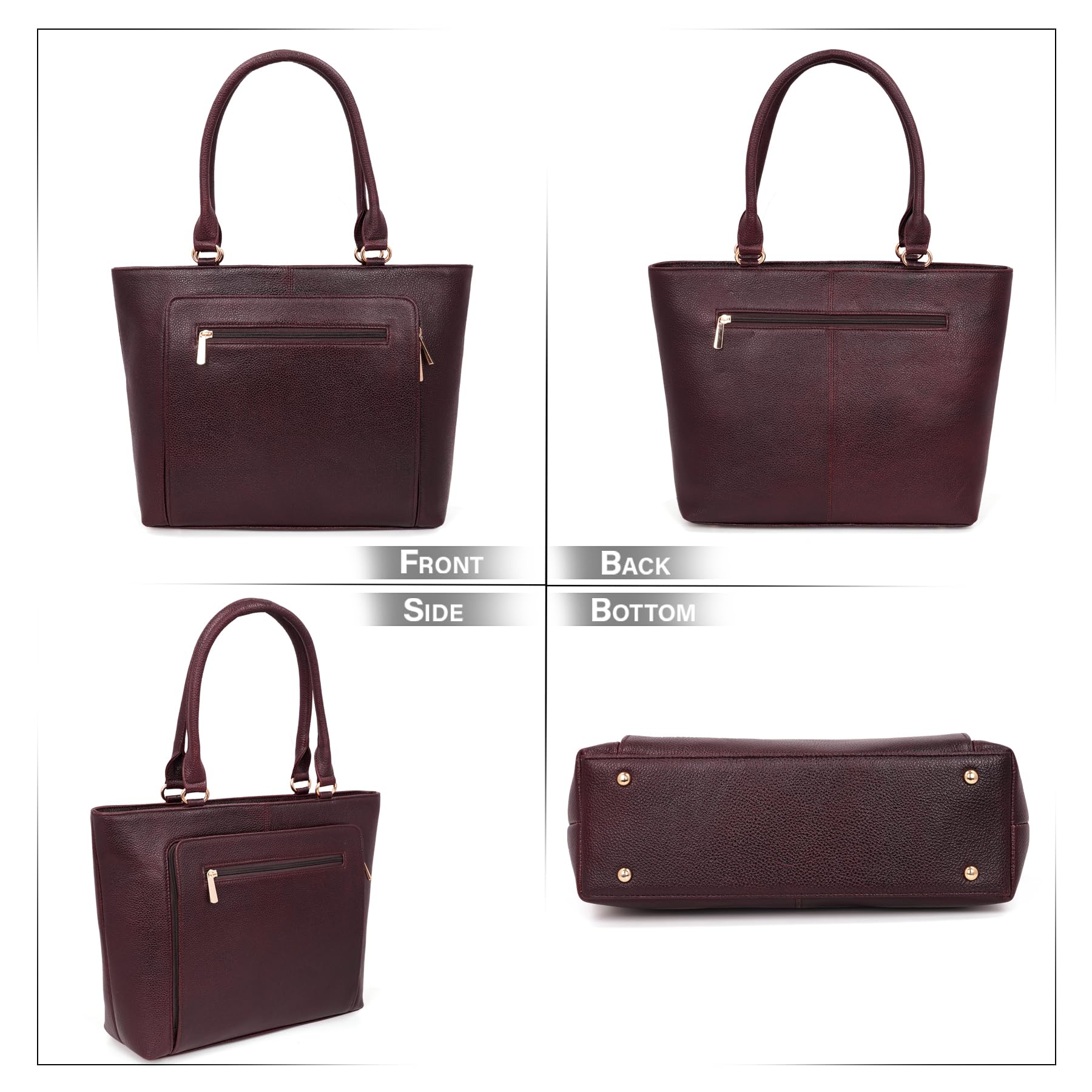 Premium Full Grain Leather Satchel Handbag for Women - RICHSIGN Top Handle Shoulder Bag - Perfect for Work, Travel & Everyday Use
