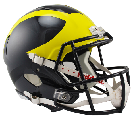 Official Michigan Wolverines Riddell Speed Replica Full Size Football Helmet - Authentic College Team Design for Fans, Collectors & Game Day Supporters - Perfect for Sports Decor, Memorabilia & Tailgating Events