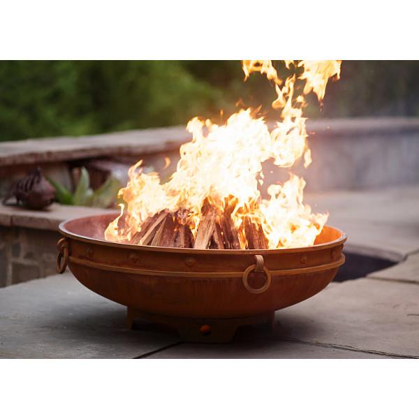 Emperor Fire Pit - Outdoor Wood Burning Fire Pit for Backyard, Patio & Camping - Heavy Duty Steel Fire Pit with Spark Screen & Poker - Perfect for Bonfires, S'mores & Outdoor Gatherings