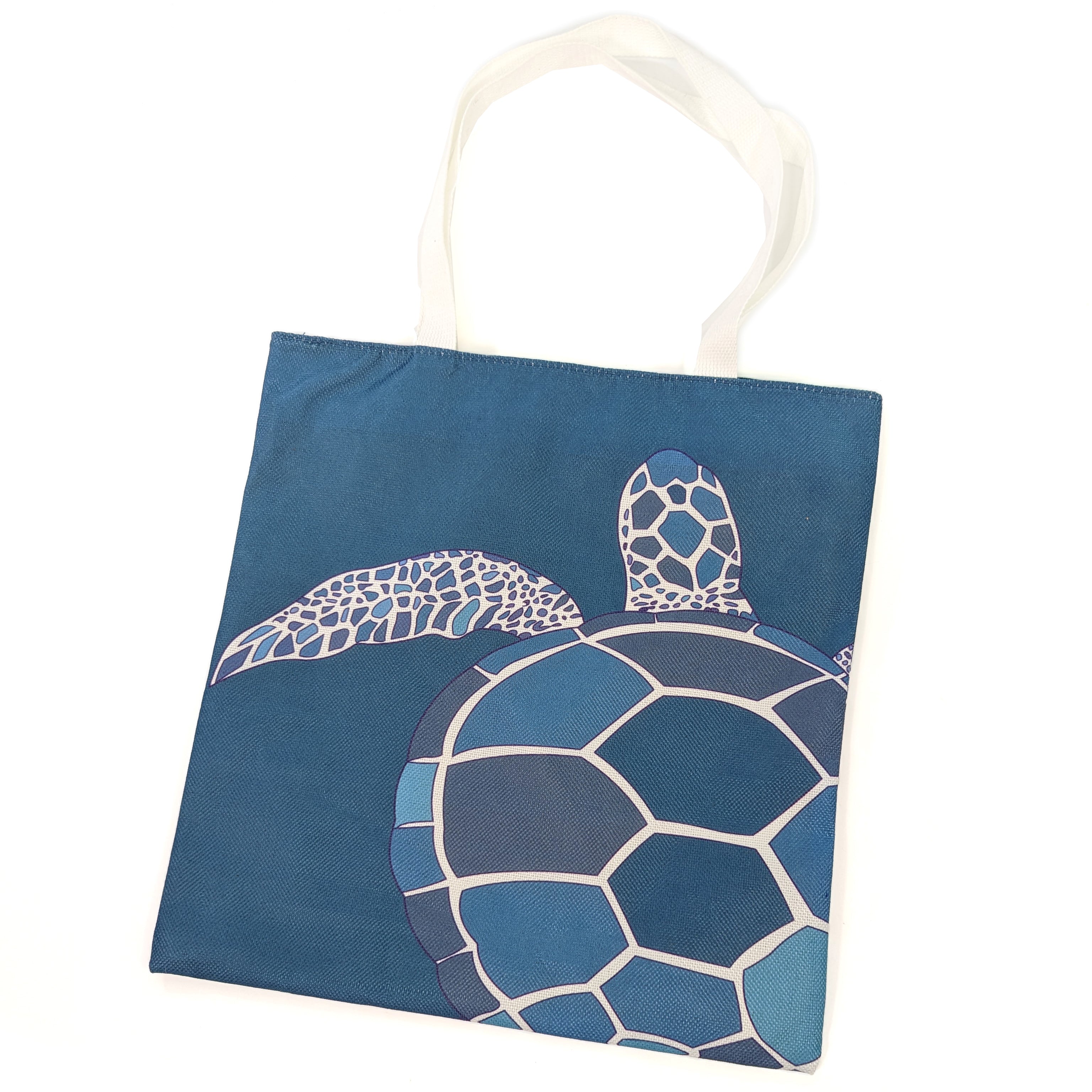 Eco-Friendly Green Turtle Shoulder Shopping Bag - Reusable Grocery Tote for Women & Men - Perfect for Groceries, Beach Trips & Daily Errands