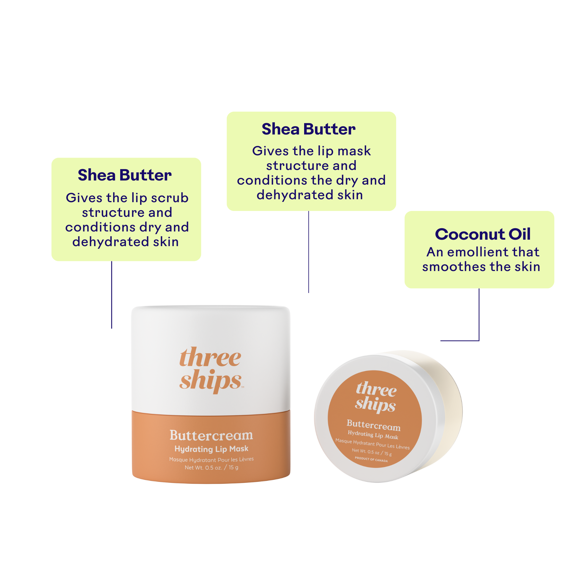 Buttercream Hydrating Lip Mask - Deep Moisturizing Overnight Treatment for Dry, Chapped Lips | Perfect for Night Care & Winter Lip Care