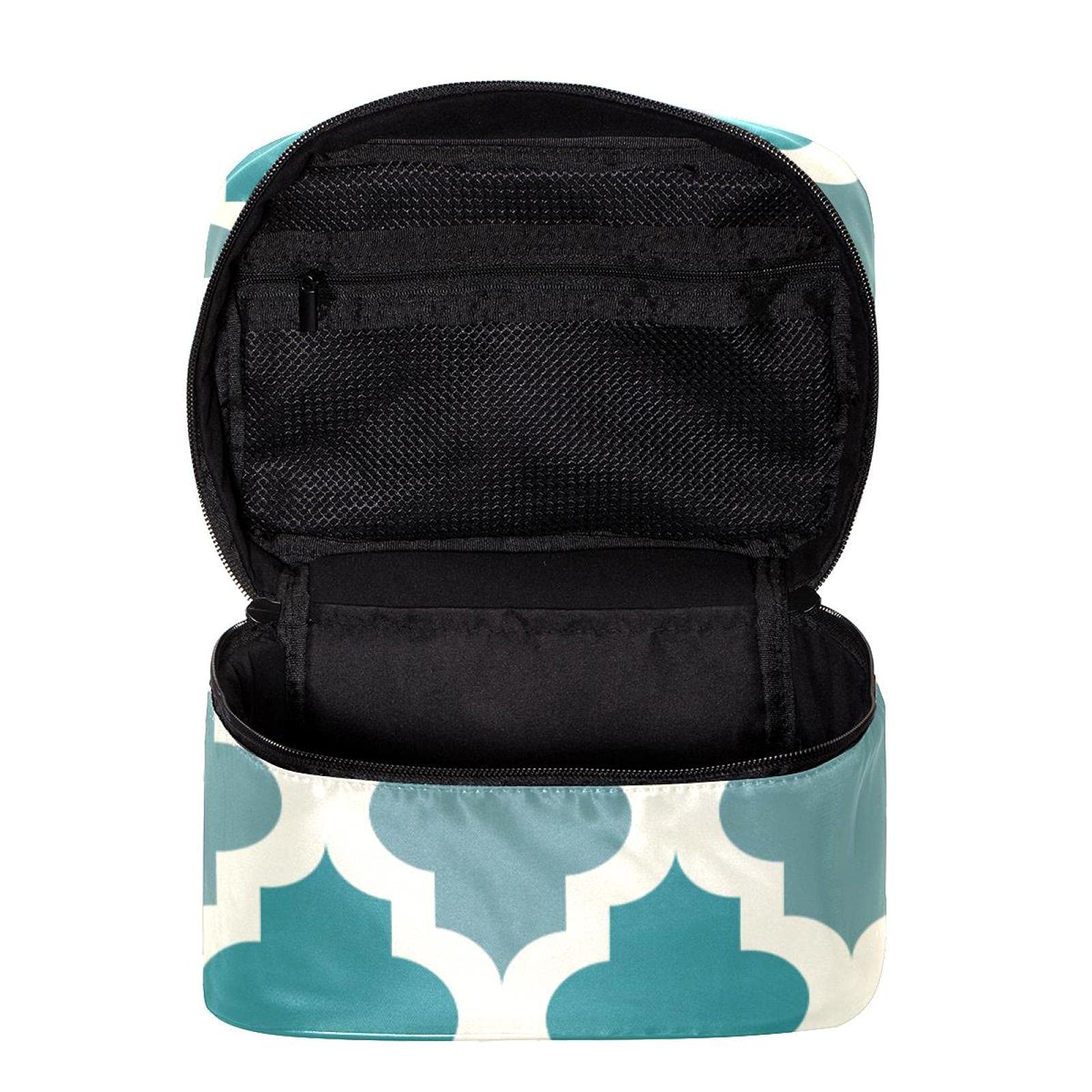 Moroccan Teal Makeup Bag Large Cosmetic Organizer for Women Travel & Gym
