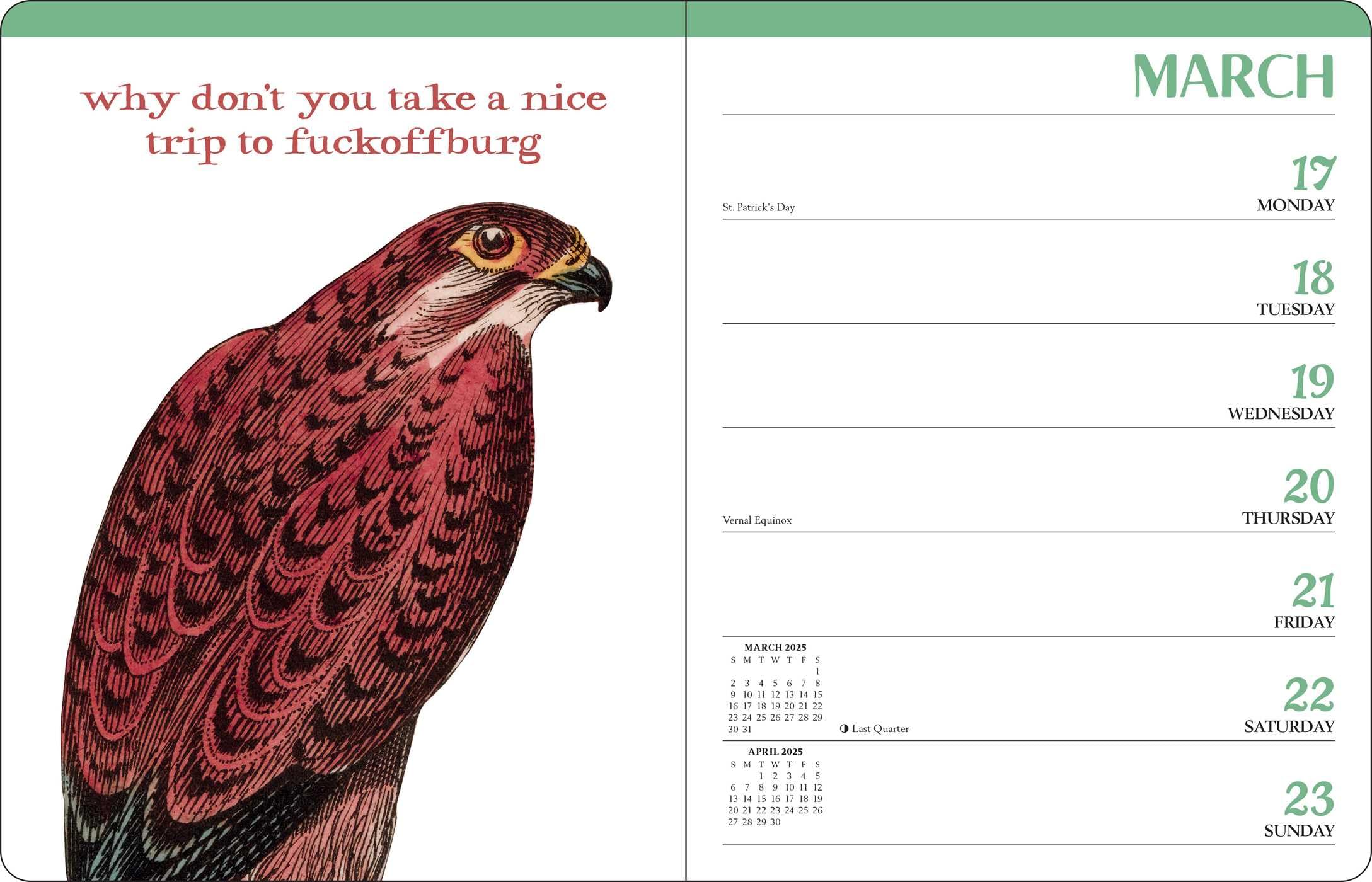 Effin' Birds 2025 Monthly Weekly Planner Calendar - 12-Month Organizer with Funny Bird Illustrations for Office, School & Home Use