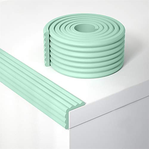 **Insun Waterproof Adhesive Edge Protector - Baby Safety Furniture Corner Guards (32.8ft Edge Guard + 20 Pack Corner Protectors, Light Green, W Shape) - Perfect for Baby Proofing Tables, Counters & Sharp Edges**