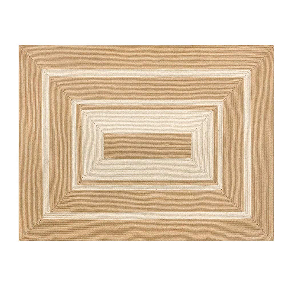 Handwoven Natural Jute Area Rug - Non-Slip & Easy to Clean Indoor/Outdoor Sisal Carpet for Hallway, Bathroom, Living Room, Patio - Beige & White | Perfect for Boho Decor, Coastal Homes & High-Traffic Areas