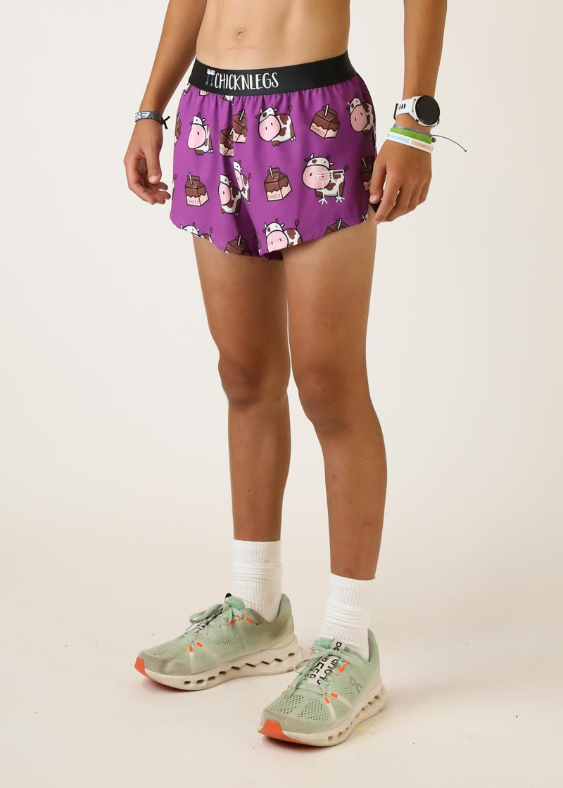 Men's Running Shorts with Built-in Liner - Choccy Cows 2 Split Athletic Shorts for Jogging, Gym Workouts & Outdoor Sports