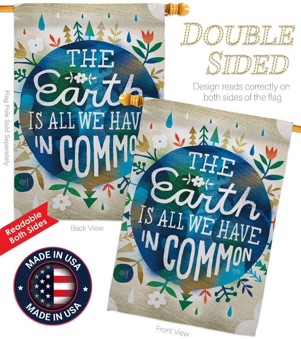Breeze Decor Earth House Flag Set 28x40