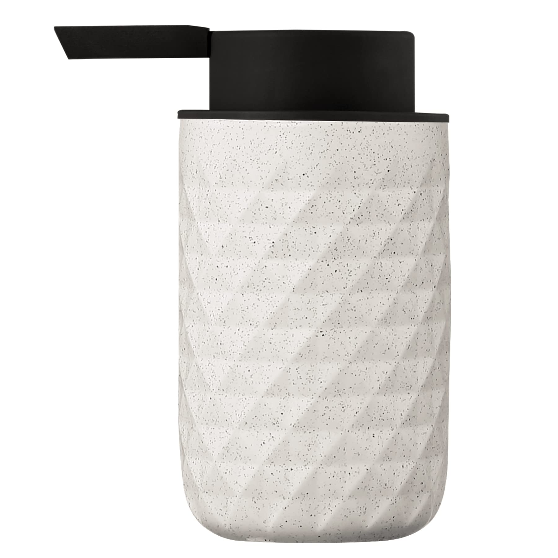 Ceramic Foaming Soap Dispenser 12oz - Decorative Rhombus Kitchen & Bathroom Pump Bottle with Foam Pump (Cream) - Perfect for Hand Wash, Dish Soap & Home Decor