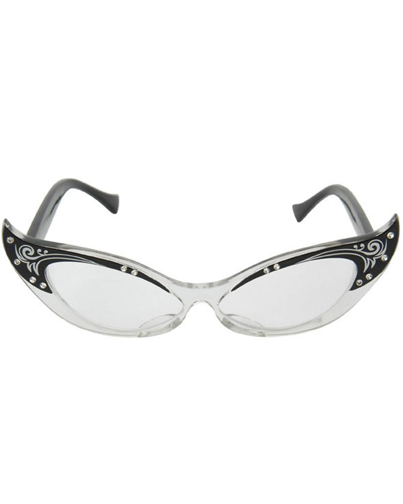 Vintage 1950s Deluxe Cat Eye Glasses for Women - Retro Style Eyewear for Costume Parties & Fashion Accessories