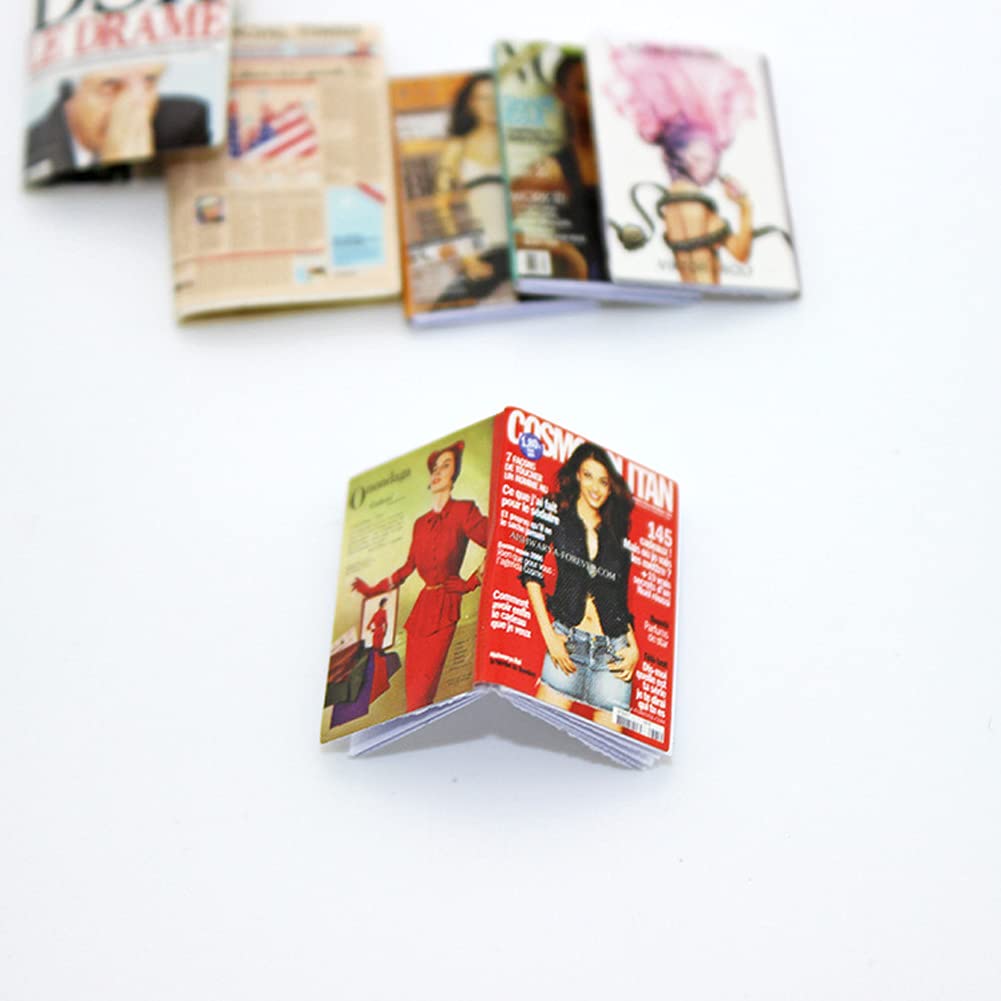 1:12 Scale Miniature Dollhouse Books - 6pcs Mini Book Set for DIY Dollhouse Decoration, DIY Crafts, and Model Scenes | Perfect for Dollhouse Miniatures, Fairy Gardens, and School Projects