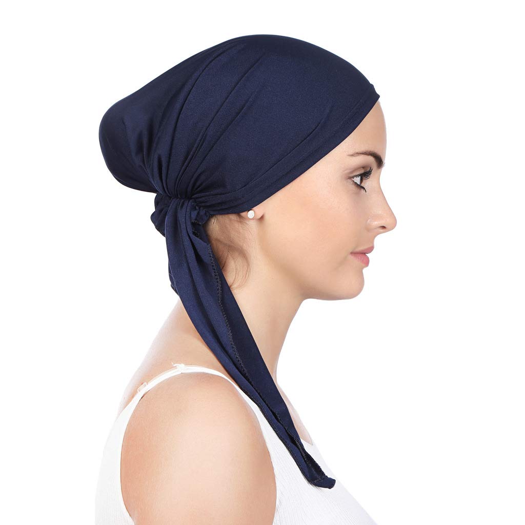 Qhome Women's Stretchy Pre-Tied Head Scarf - Soft Comfort Headwrap for Chemo, Cancer Patients - Perfect for Hair Loss, Hospital Visits & Everyday Wear