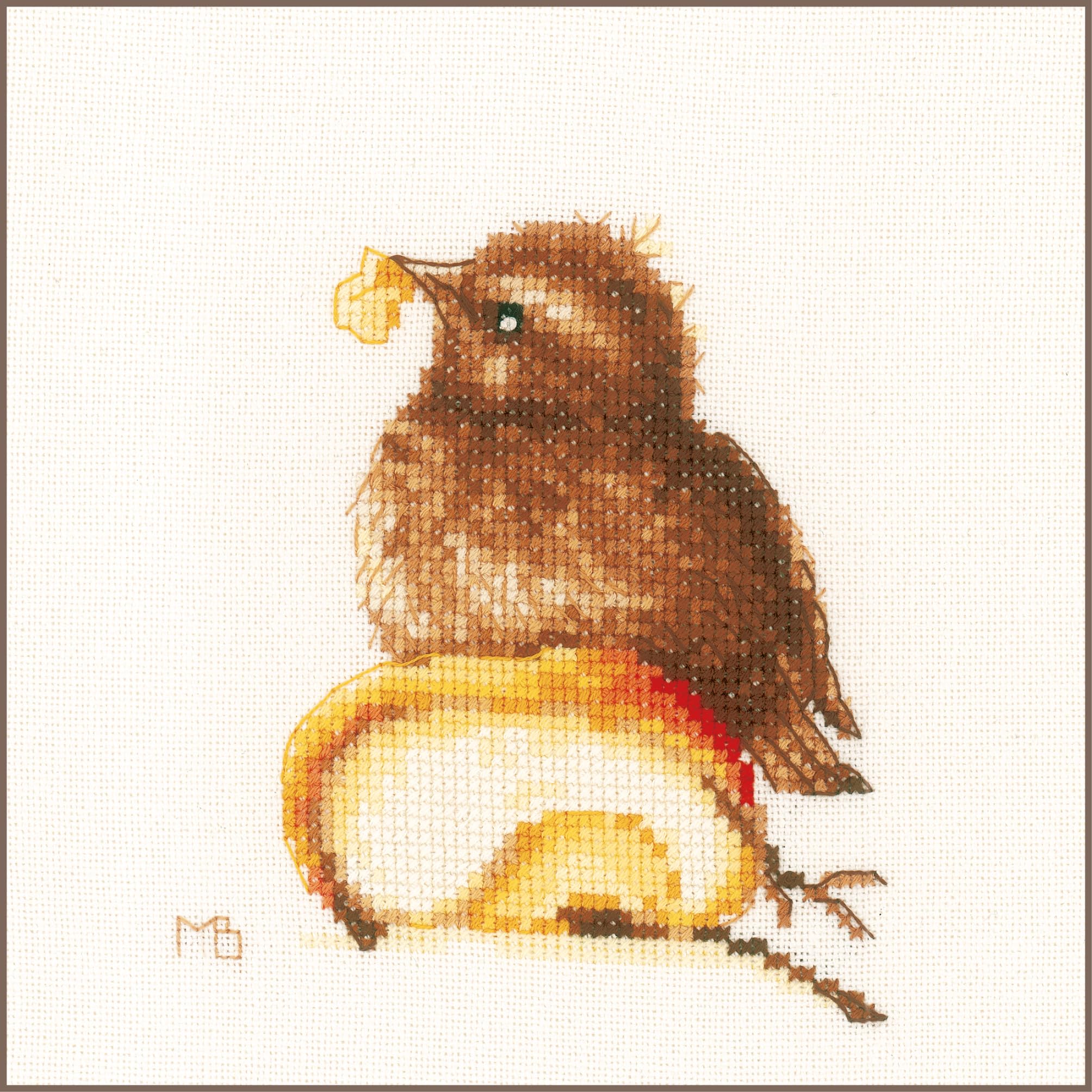 Lanarte Young Blackbird Cross Stitch Kit - 27 Count Aida Fabric - Premium Embroidery Supplies for Home Decor & Gift Giving