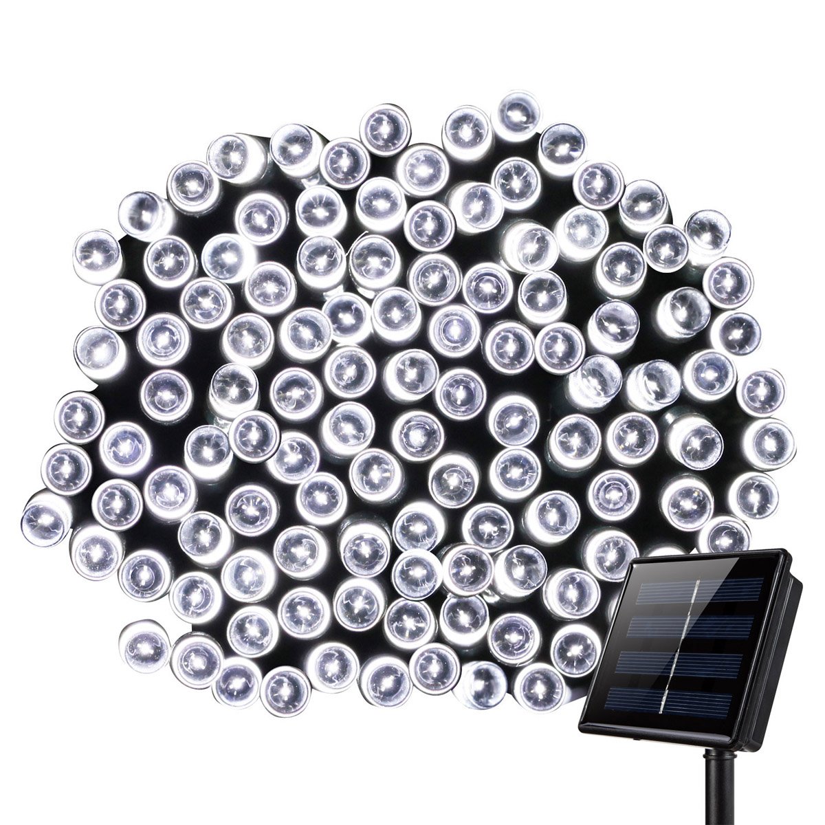 WONFAST 72ft 200 LED Solar String Lights Outdoor Waterproof - 8 Lighting Modes Fairy Lights for Christmas, Garden, Patio, Backyard, Fence - Perfect for Camping, Holiday Decor & Ambiance Lighting (White)