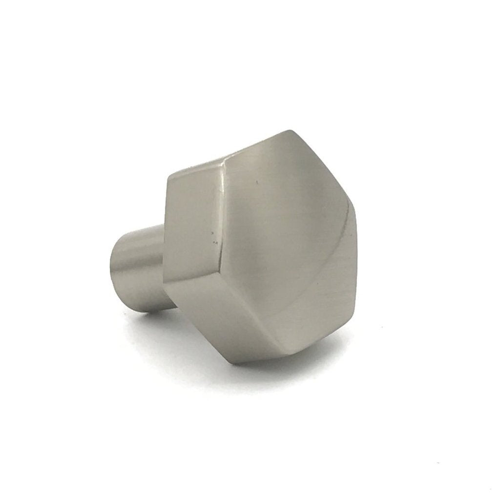 Geometric Satin Nickel Cabinet Knobs and Drawer Pulls - Modern Kitchen & Bathroom Hardware for Cabinets, Dressers, and Furniture (Set of 10) - Perfect for Home Renovation and DIY Projects