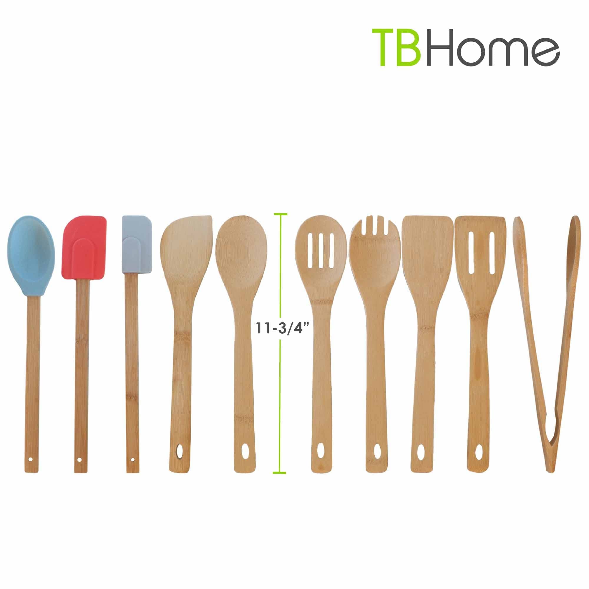 TB Home® 10-Piece Non-Stick Cooking Utensil Set - Wooden Handle Kitchen Tools for Baking, Frying & Stirring - Perfect Gift for Home Chefs