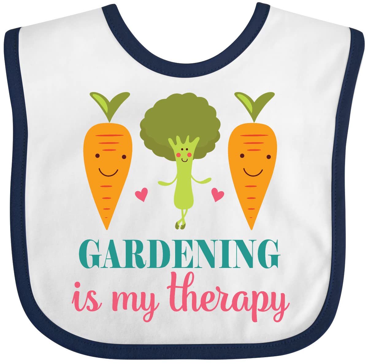 Inktastic Gardening Is My Therapy Baby Bib - Cute & Soft Cotton Bib for Infants & Toddlers - Perfect for Feeding, Playtime & Outdoor Activities