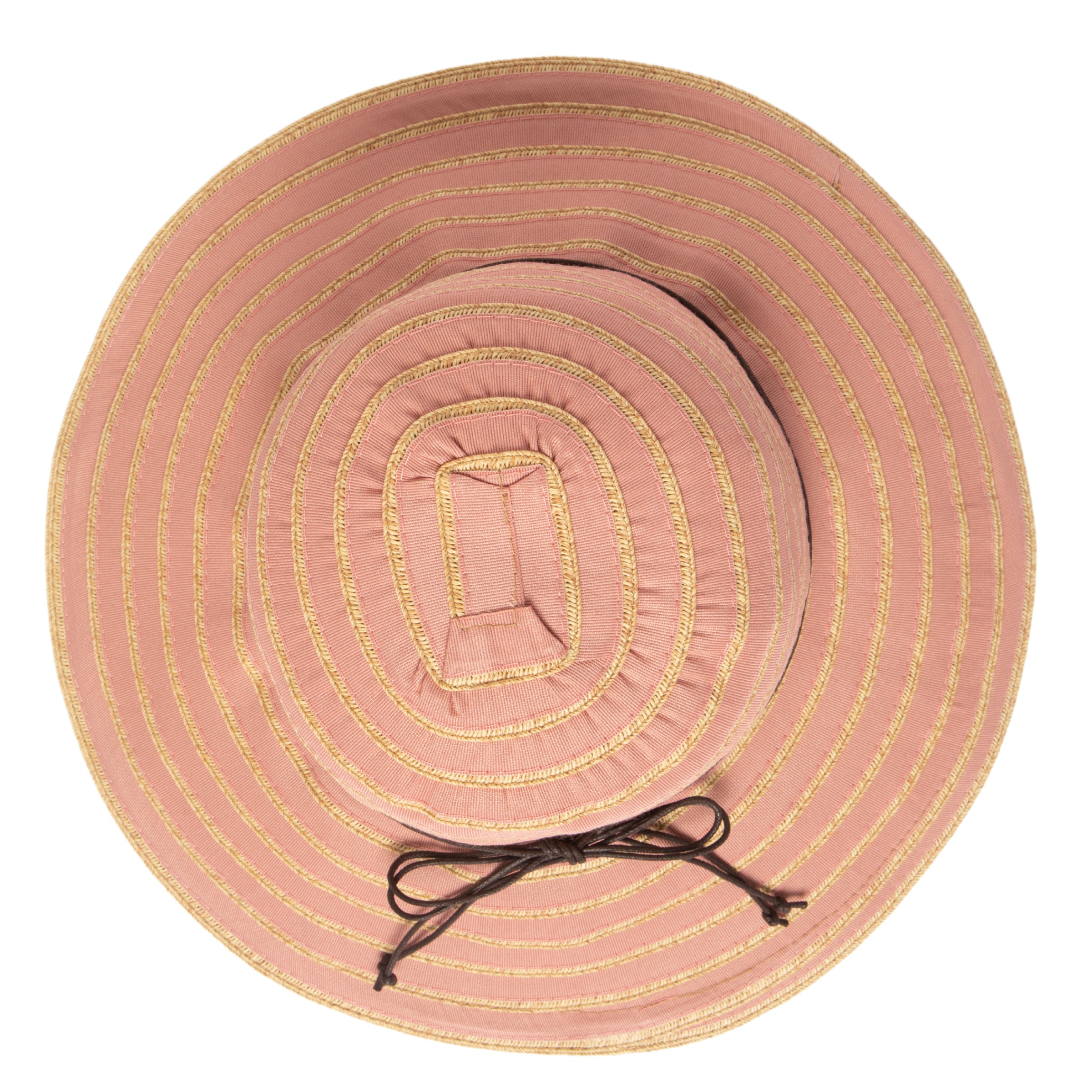 Women's Ribbon Paperbraid Stripe Sun Hat - Wide Brim Summer Beach Hat for Women, Perfect for Outdoor, Travel, and Vacation