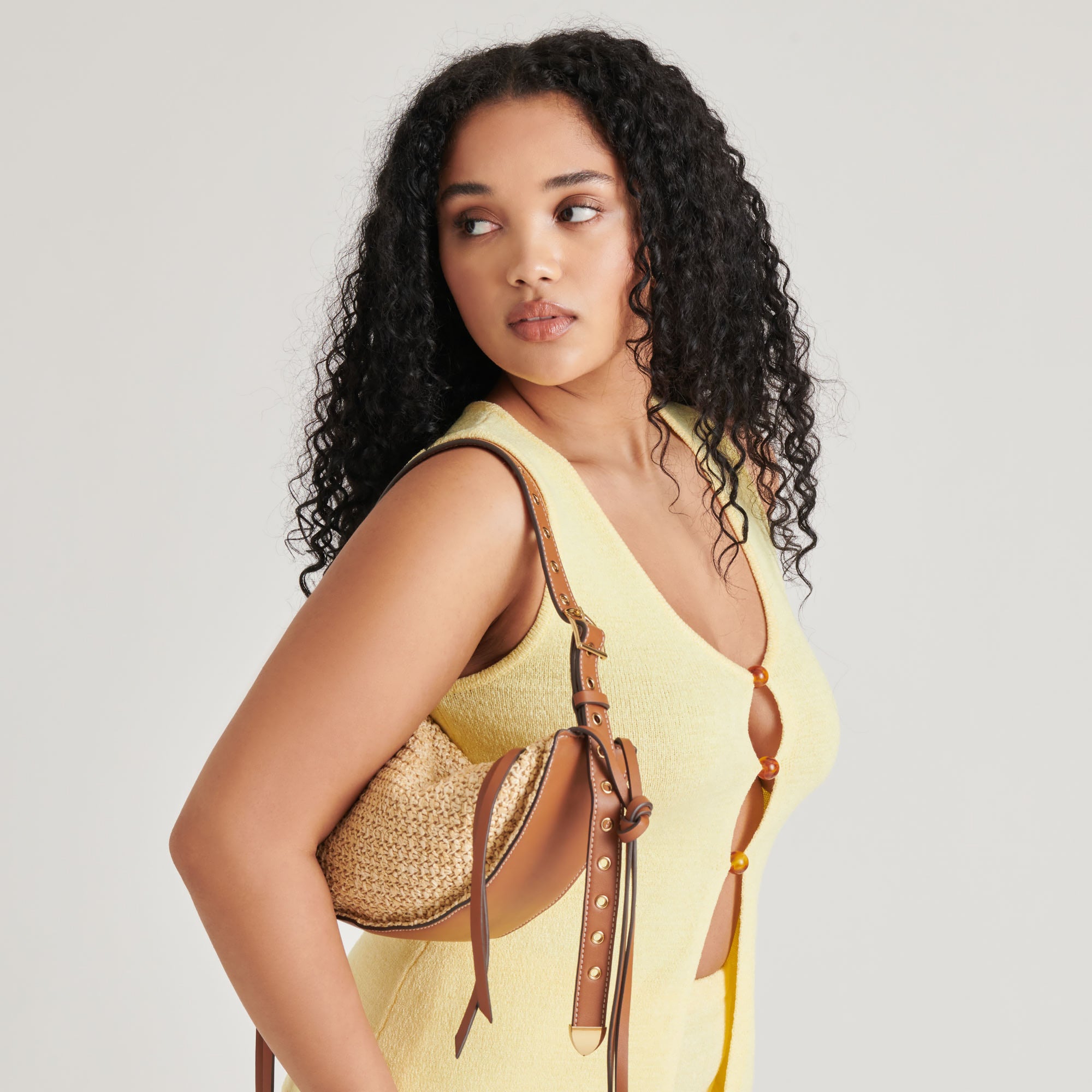 Monaco Shoulder Bag - Natural Raffia Woven Handbag for Women | Stylish Beach Tote, Summer Vacation Purse & Everyday Casual Accessory