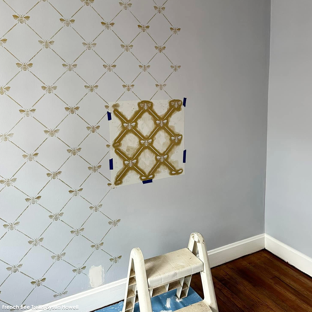 French Bee Trellis Stencil - Reusable DIY Wall Art Template for Home Decor, Garden Projects & Crafting - Perfect for Painting, Stenciling on Wood, Fabric, and Furniture