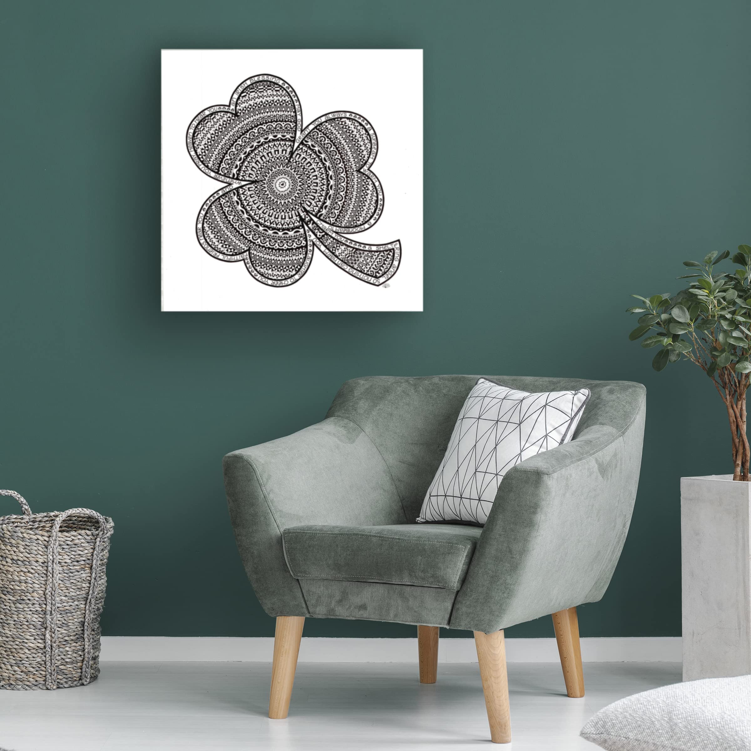 Trademark Fine Art 'Irish Blessing' 18x18 Inch Canvas Wall Art by Siobhan - Perfect for Home Decor, Living Room, Bedroom & Office