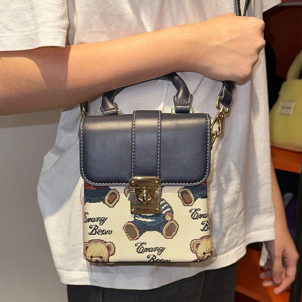 AG Collective Mini Crossbody Bag - Cute Bear Pattern for Women | Perfect for Everyday Use, Travel & Casual Outings