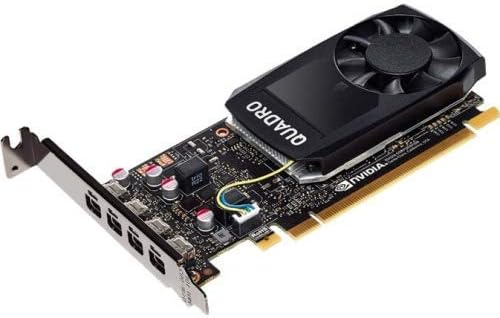 PNY NVIDIA Quadro P1000 4GB GDDR5 PCIe x16 Professional Graphics Card - 4K Displays @ 60Hz, 4x DisplayPort 1.4 with Audio (VCQP1000 PB) - Refurbished - Perfect for CAD, 3D Modeling & Video Editing Workstations