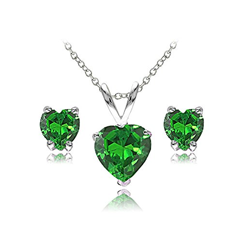 Simulated Emerald - Sterling Silver