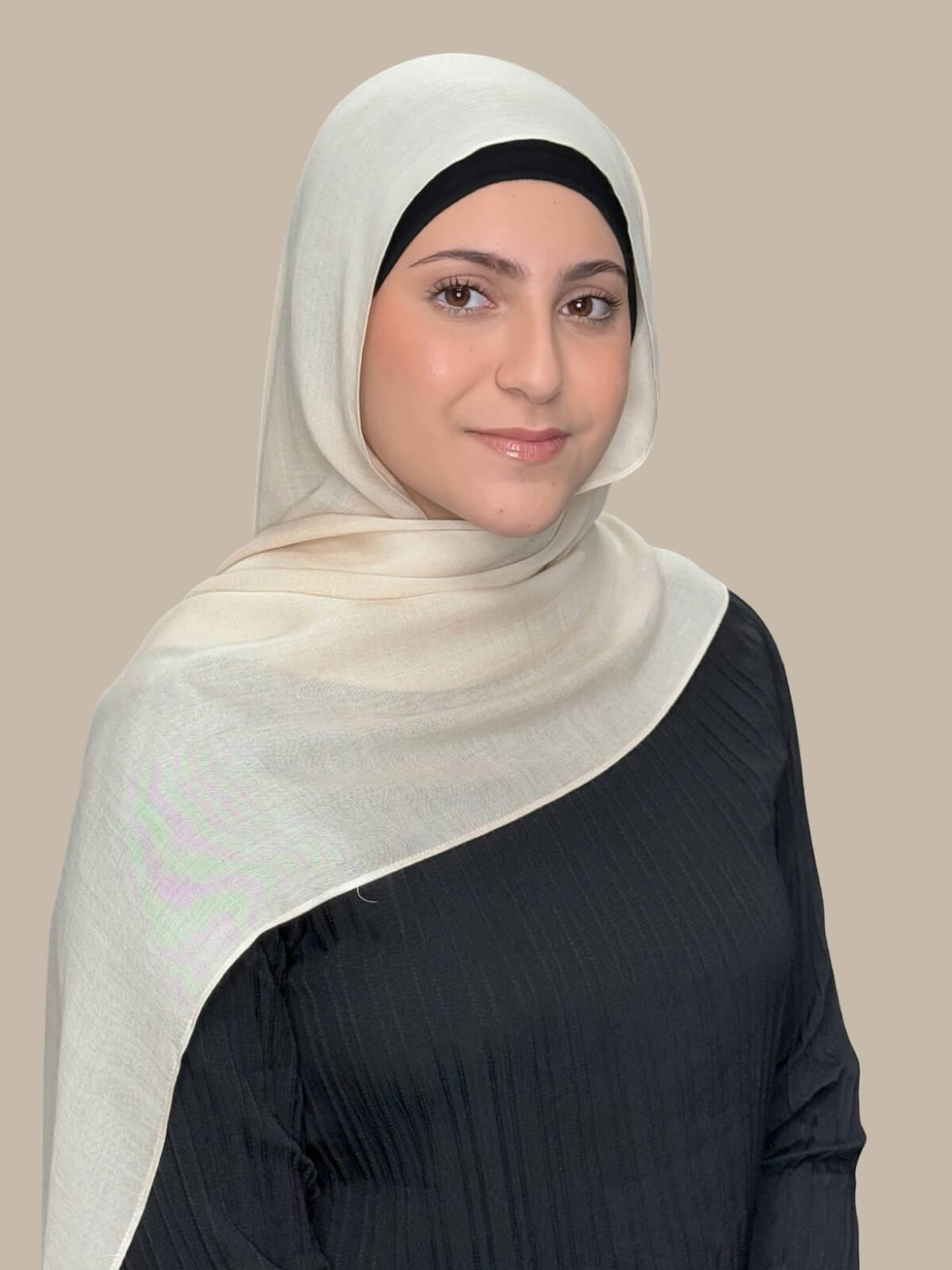 Stylish Cotton Modal Hijab Scarf in Buttercream - Perfect for Everyday Wear, Work, and Special Occasions