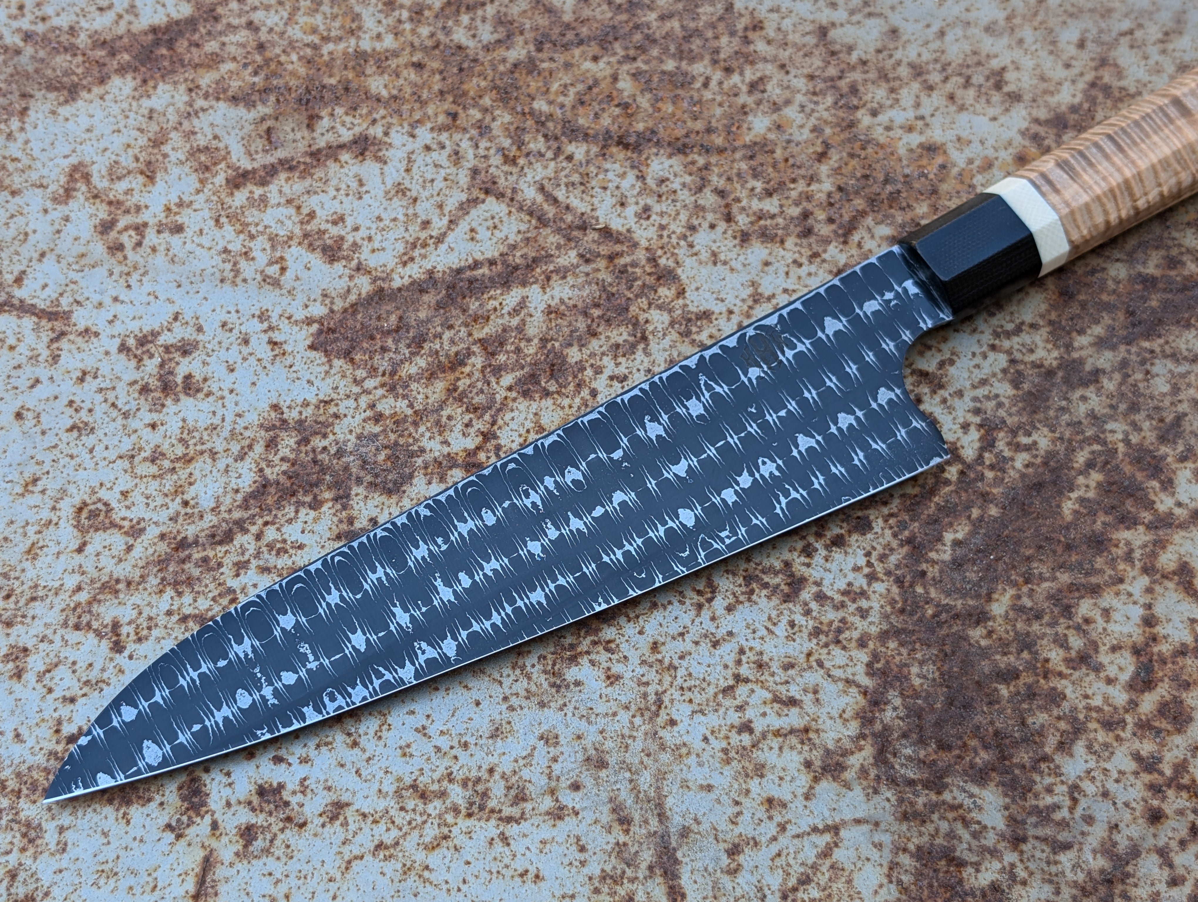 HHH Custom 210mm Razor Wire Gyuto Japanese Chef Knife - High Carbon Steel Kitchen Knife for Professional Chefs & Home Cooking, Perfect for Slicing, Dicing & Meat Cutting