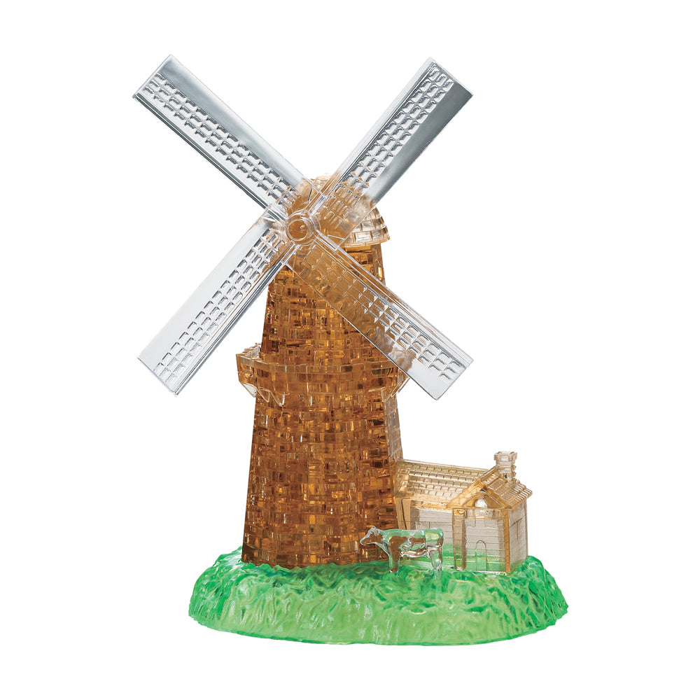 BePuzzled Windmill 3D Crystal Puzzle - 64 Piece Brain Teaser Challenge for Adults & Teens | Fun Home Decor & Gift Idea for Puzzle Lovers