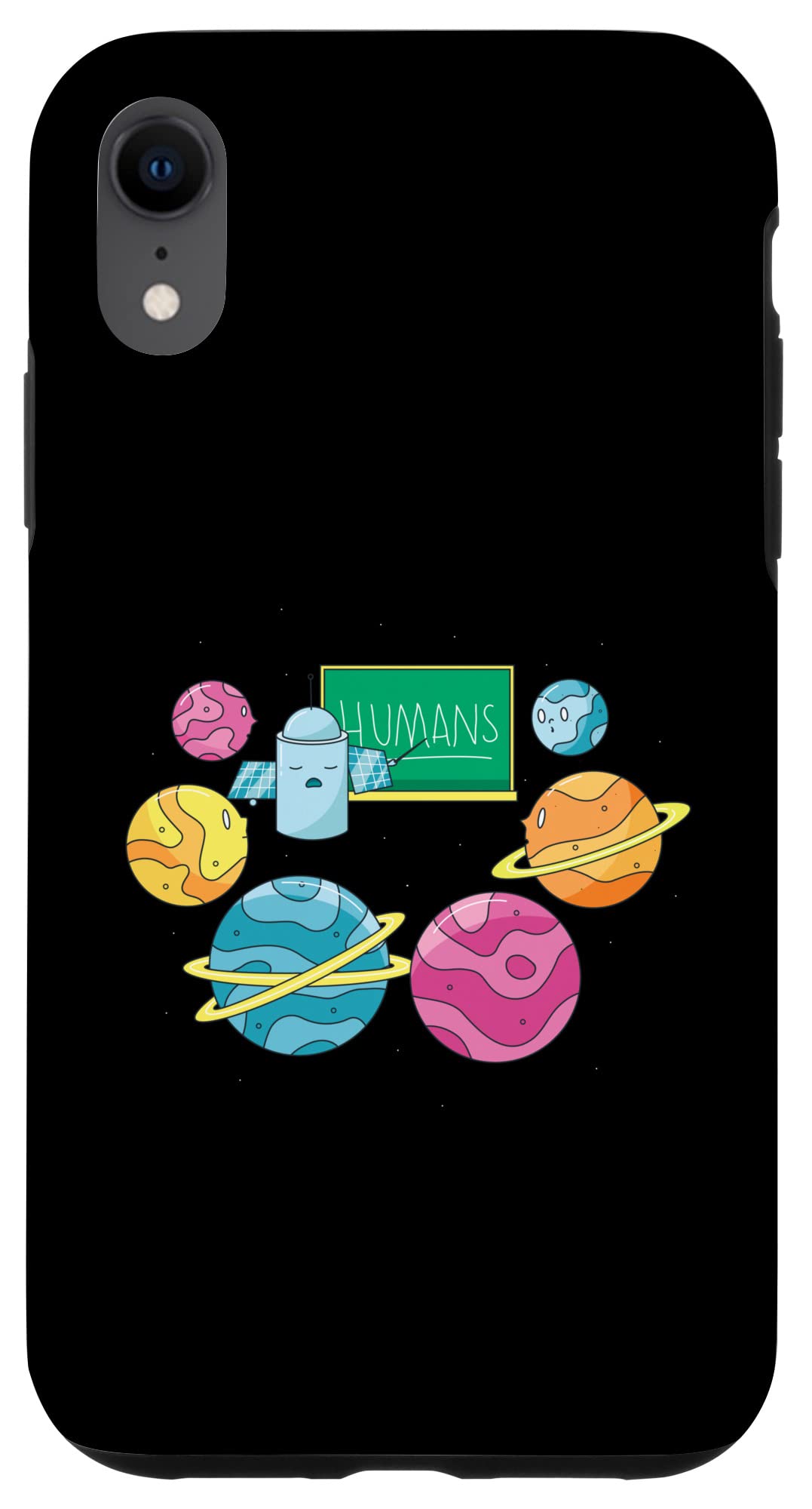 Funny iPhone XR Case with Humans & Planets Design - Perfect for School, Learning & Everyday Use