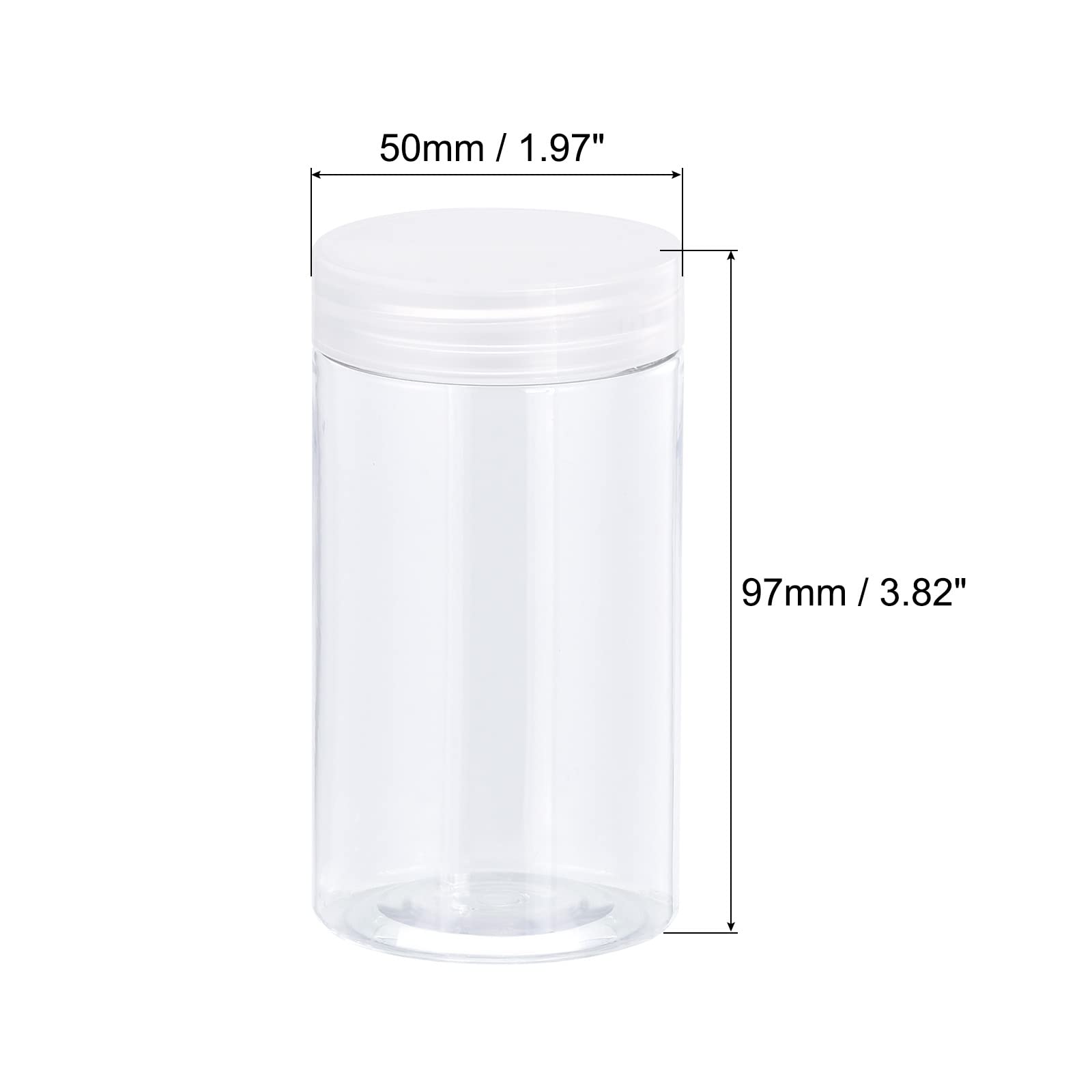 uxcell 5oz/150ml Round Plastic Jars with Transparent Screw Top Lids - 16Pcs Wide-Mouth Clear Empty Containers for Food Storage, Craft Supplies, Spice Organization | Perfect for Kitchen Pantry, DIY Projects & Home Organization