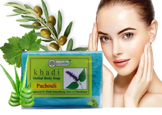Khadi Rishikesh Patchouli Bathing Soap - Reduces Wrinkles, Scars & Blemishes, Anti-Aging Skin Care for Women & Men - Deep Pore Cleansing, Soft Glowing Skin with Conditioner - Combo Pack (125g x 2) + Free Nail Clipper - Perfect for Daily Skincare & Relaxing Bath Time