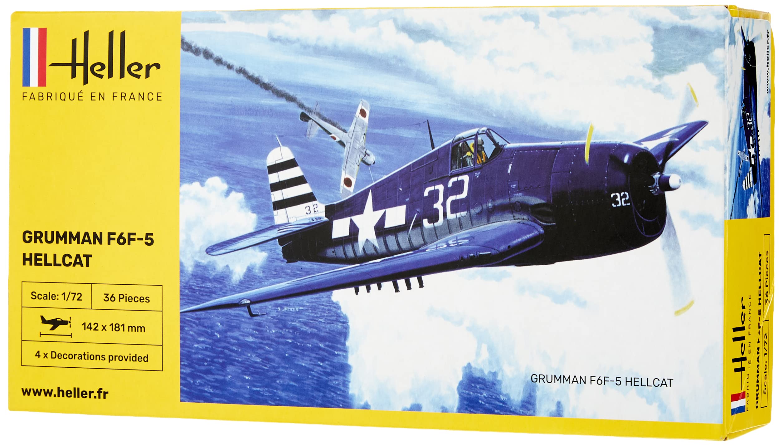 Heller 80272 1:72 Scale F6F-5 Hellcat Model Kit - WWII Aircraft Plastic Model for Collectors & Hobbyists - Perfect for Display, Gifts & Historical Dioramas