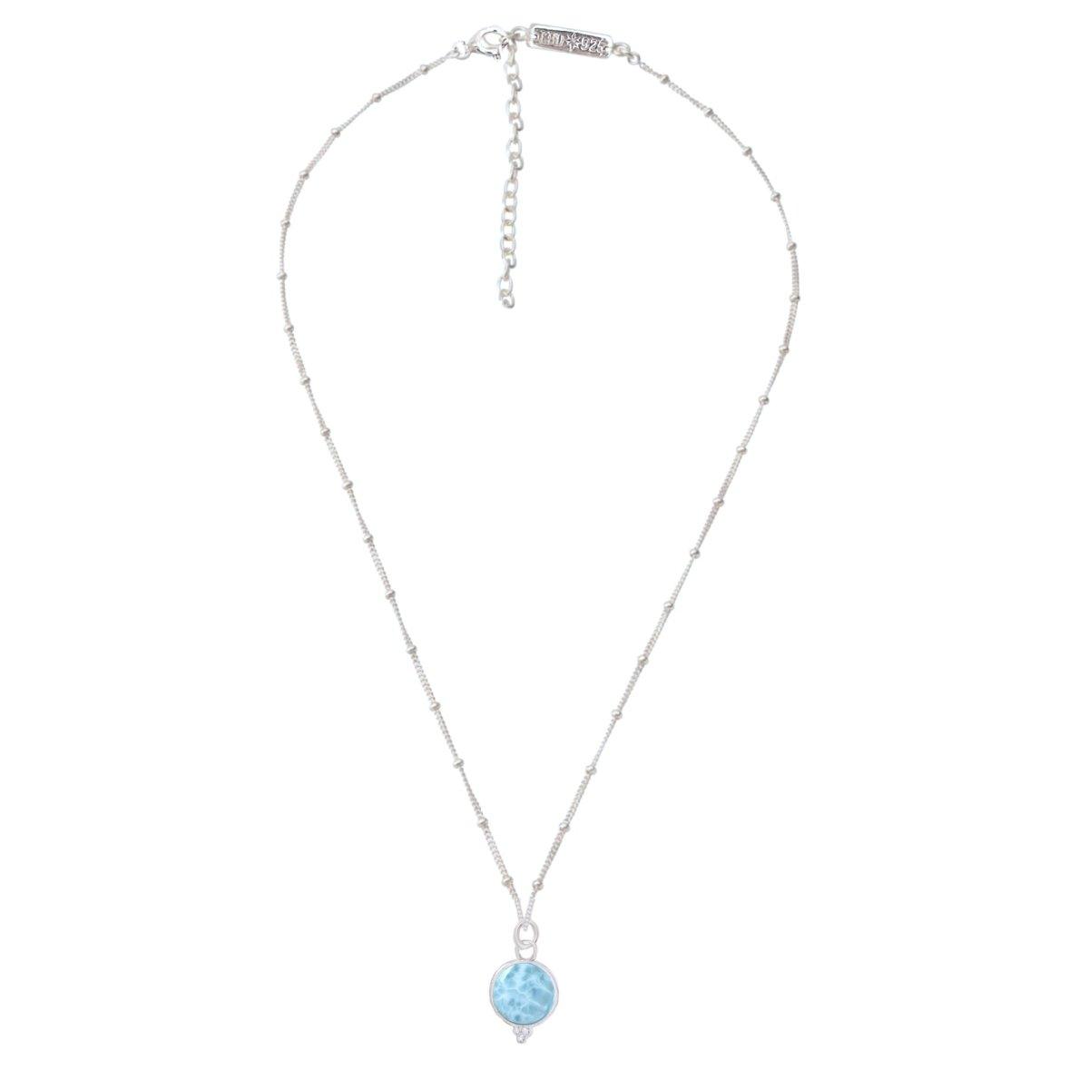 Laihas Free Spirit Larimar Necklace – Genuine Blue Gemstone Jewelry for Women, Boho Chic Pendant Necklace | Perfect for Beach Vacations, Yoga Meditation & Spiritual Healing