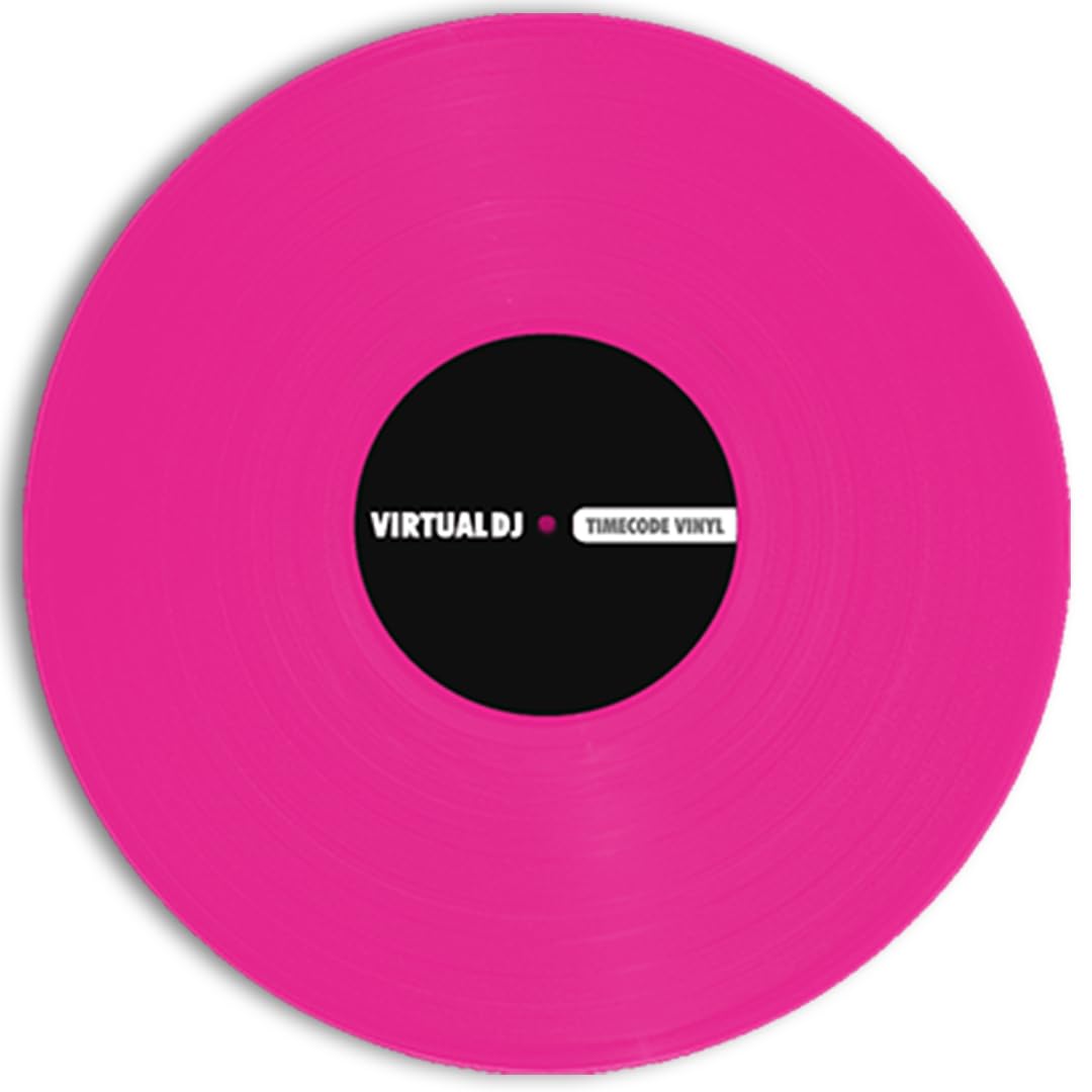 VirtualDJ Timecode Control Vinyl (Pink) - Professional DJ Control Record for Serato, Traktor & Mixxx - Perfect for Club Gigs, Home Studios & Live Performances