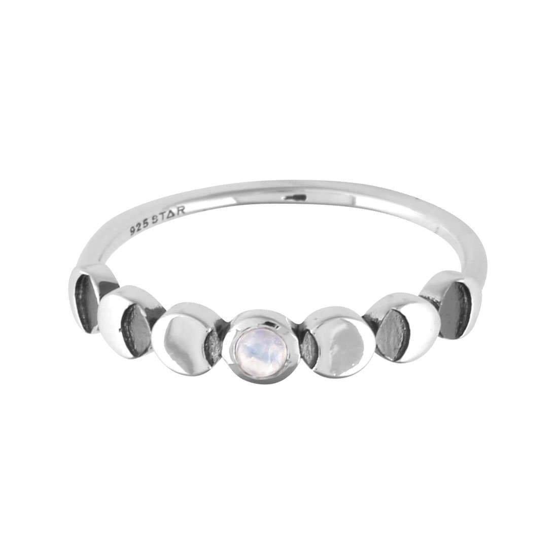 Lunar Phases Moonstone Ring - Elegant Sterling Silver Jewelry for Women | Perfect for Boho Style, Spiritual Healing & Everyday Wear